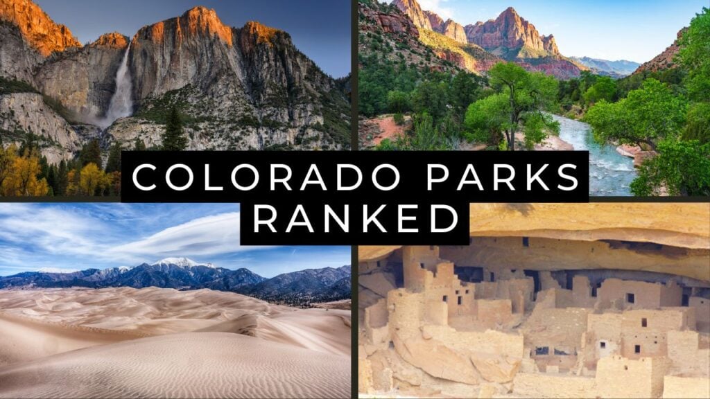 4 different photos of nations parks in Colorado