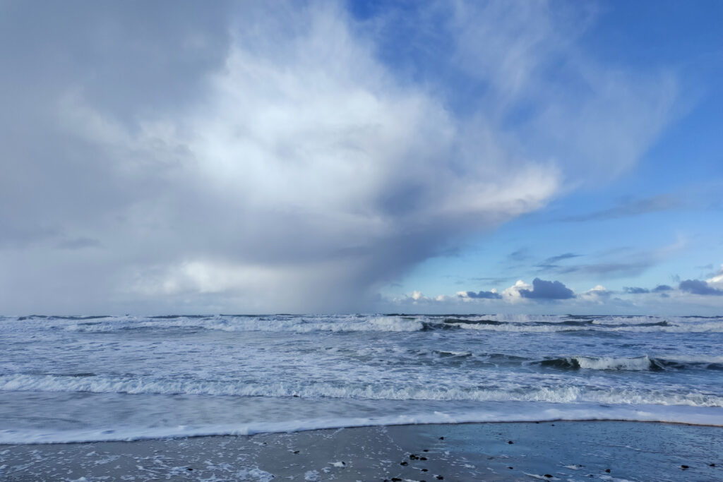 clouds over beach