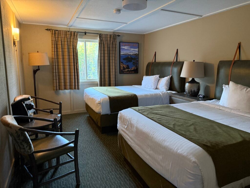Nice hotel room with two double beds