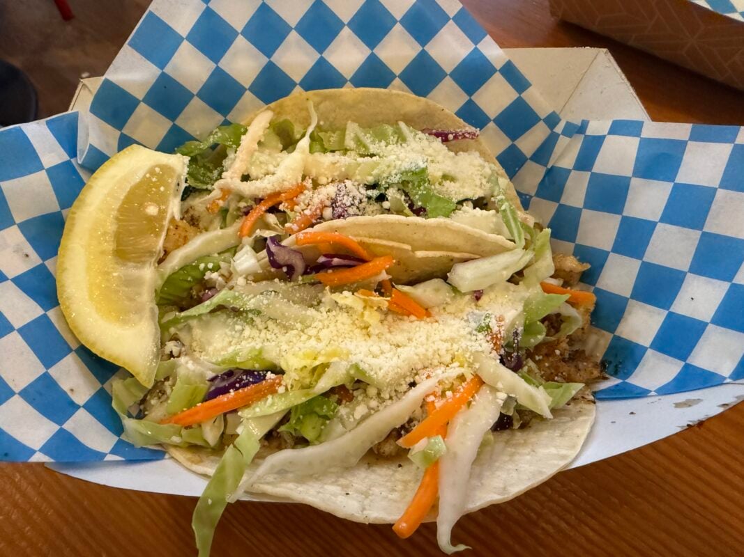 fish tacos in basket