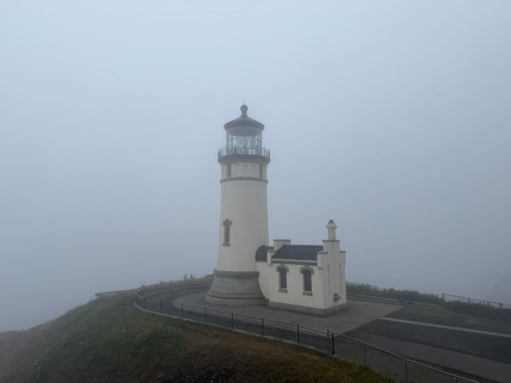 lighthouse in the fog