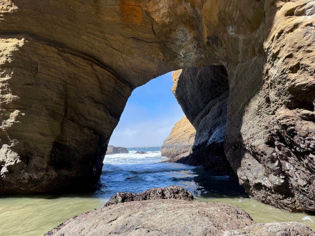 inside arches in ocean near beach