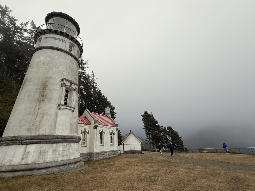 lighthouse in fog