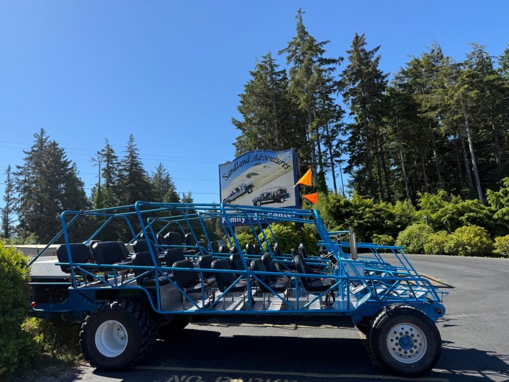 open truck for driving on beach