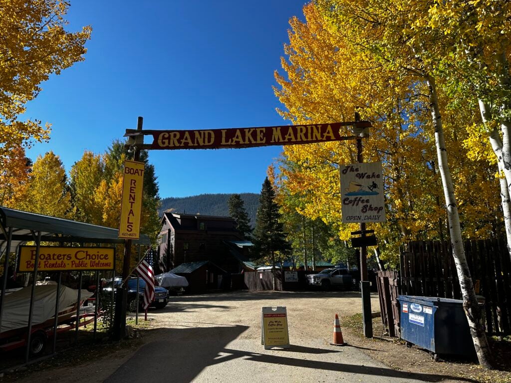 Grand Lake Marina arch to entrance
