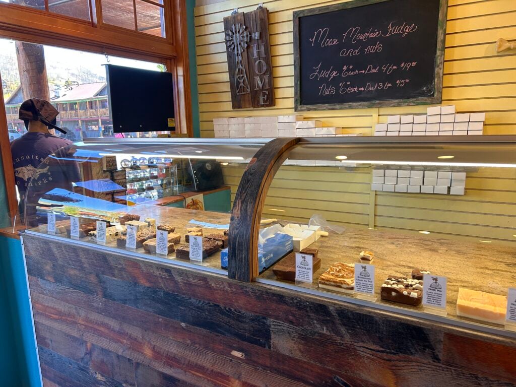 inside fudge shop