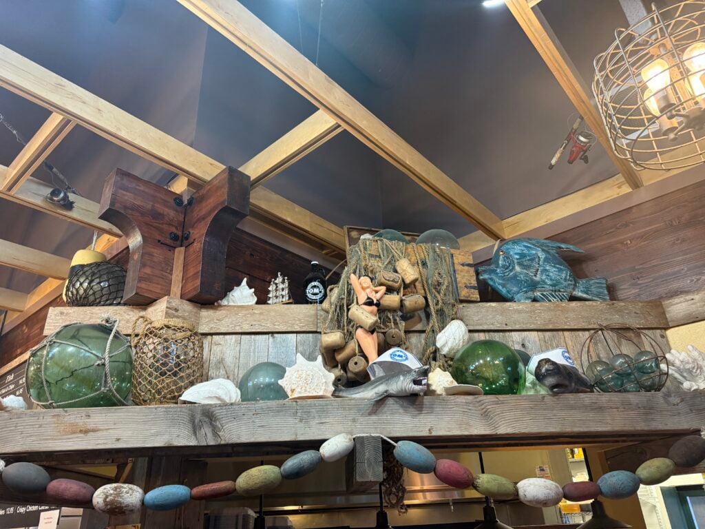 decorations inside seafood restaurant