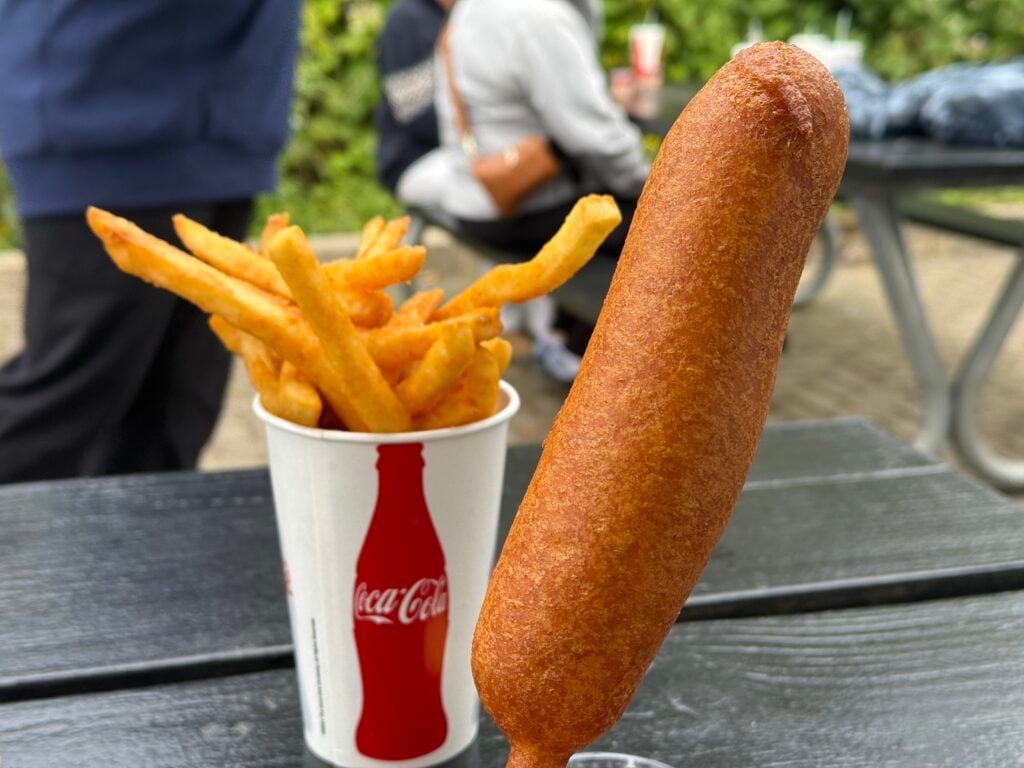 corn dog and french fries