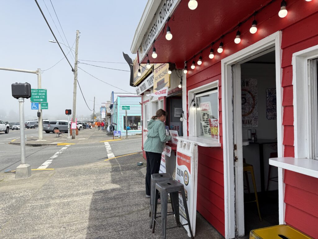 woman at ticket booth