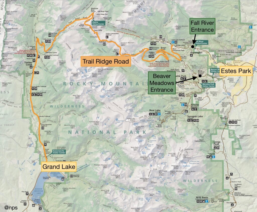 map of Rocky Mountain National Park