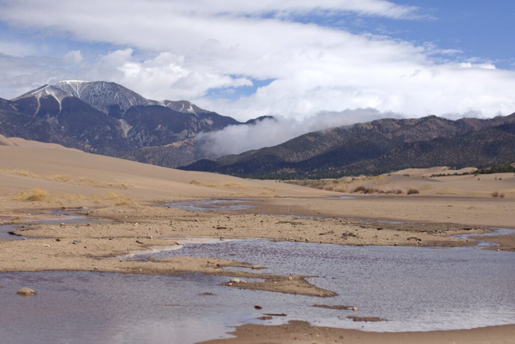 creek and mountains