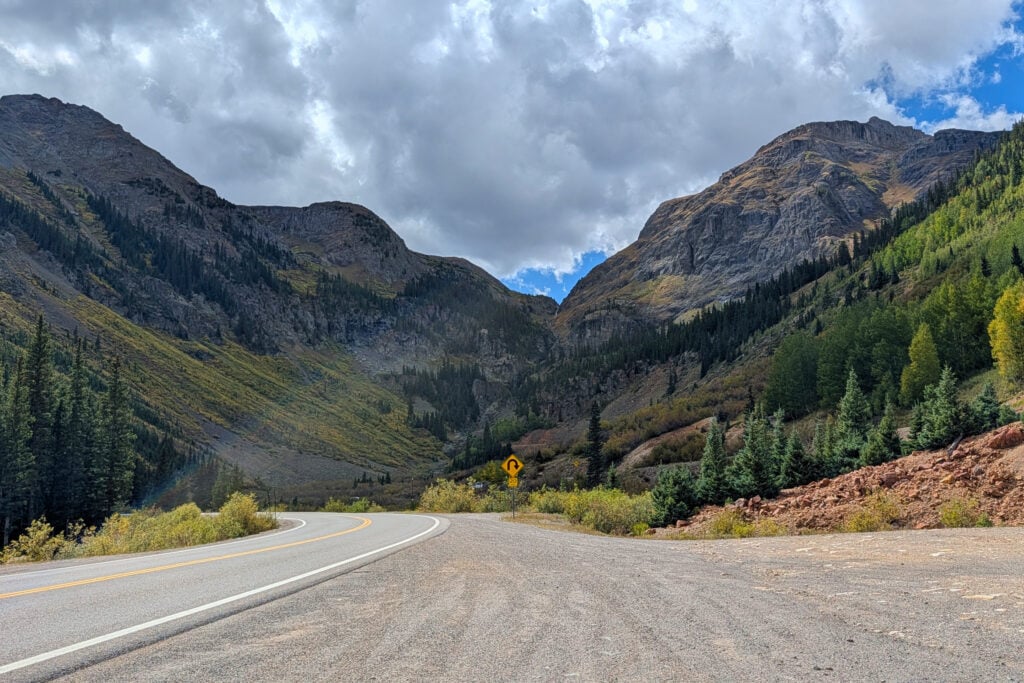 view of mountains from road