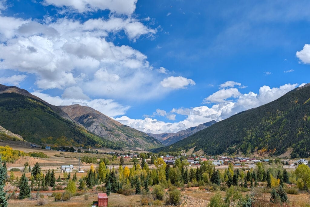 view of town in distance
