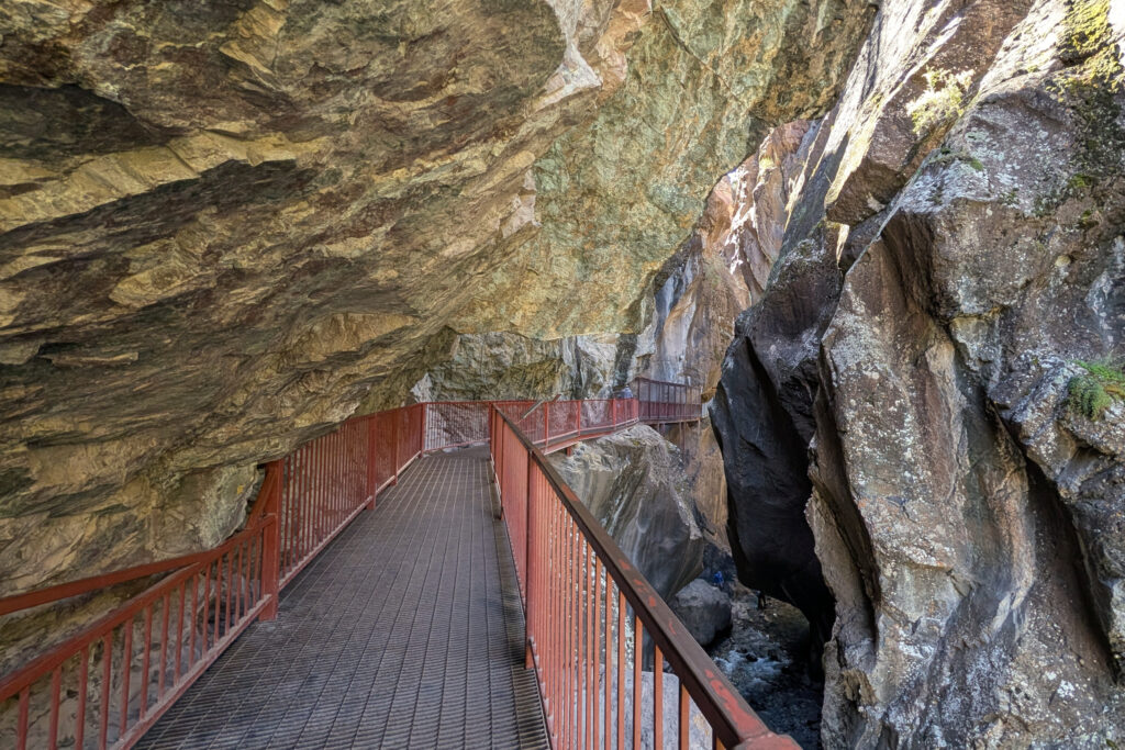 bridge through boulders