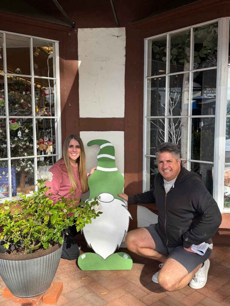 man and woman with cutout elf