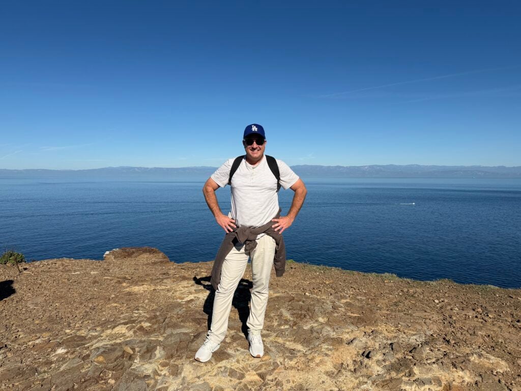man at Cavern Point on Santa Cruz Island