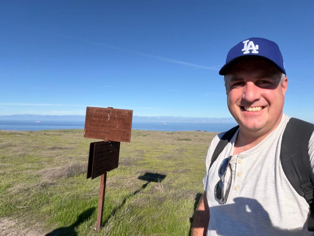 man on hiking trail