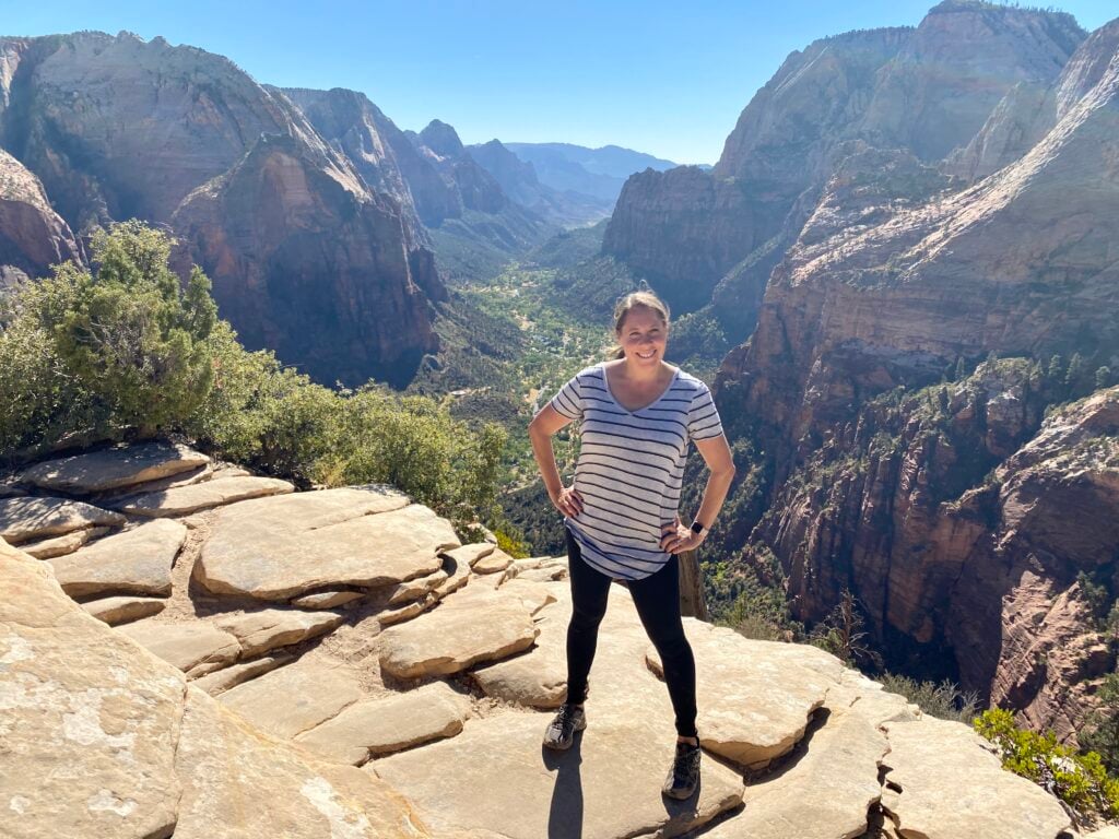 woman at the top of cliff
