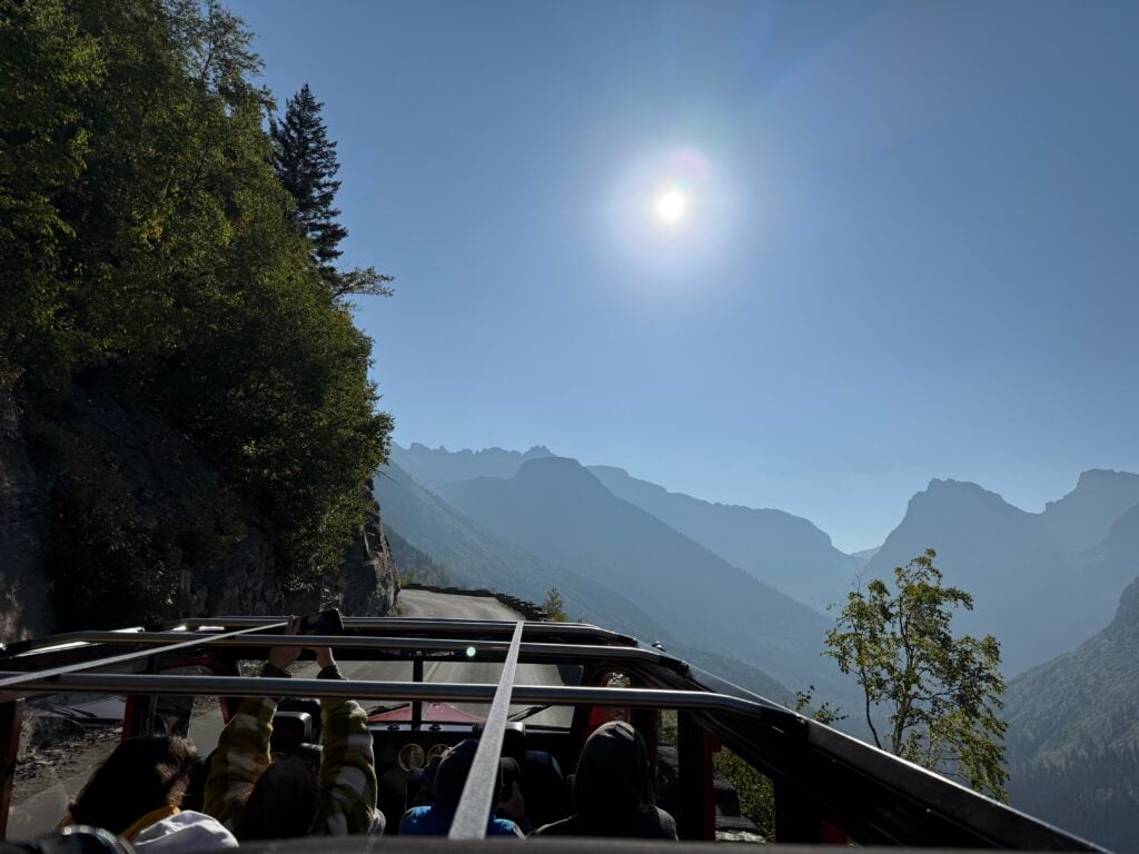 open top of Red Bus in Glacier np