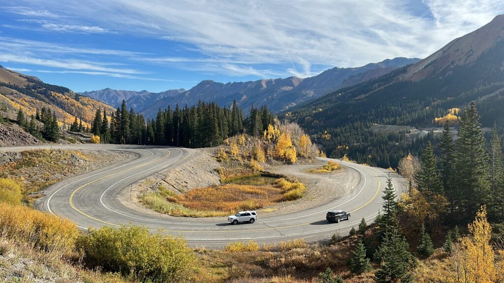 view of road along Million Dollar Highway in Colorado