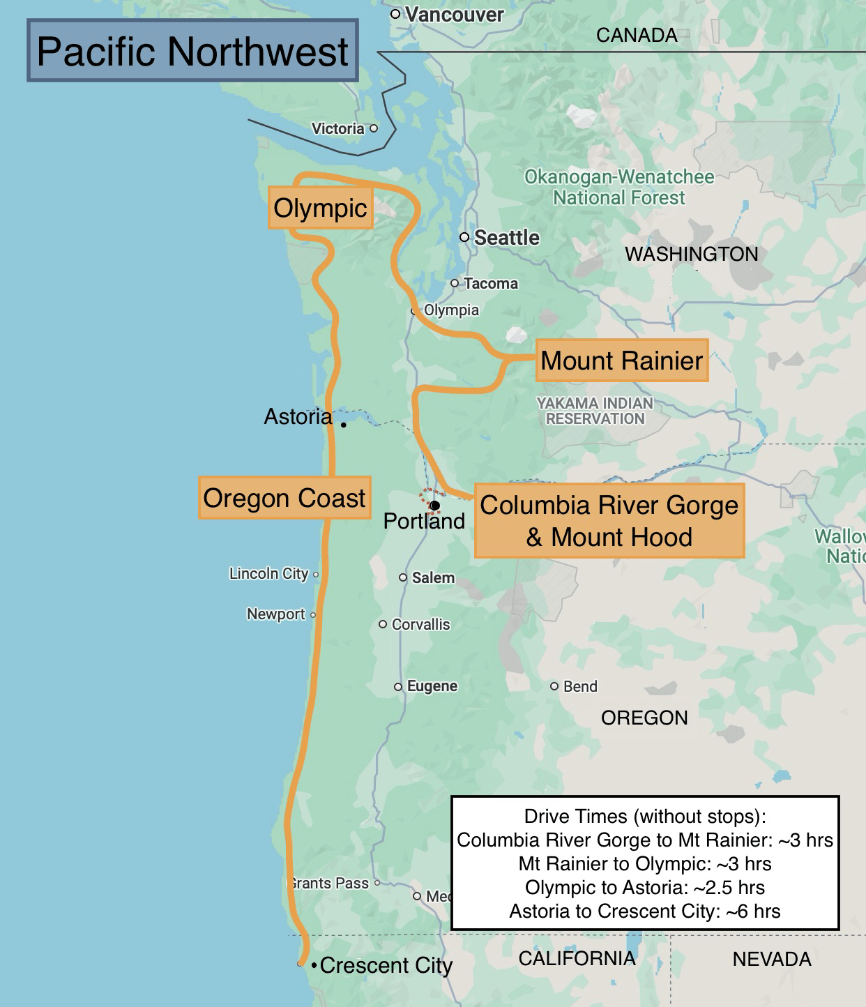 Pacific Northwest Map