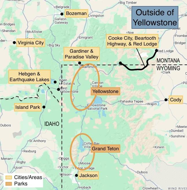 Outside of Yellowstone Map