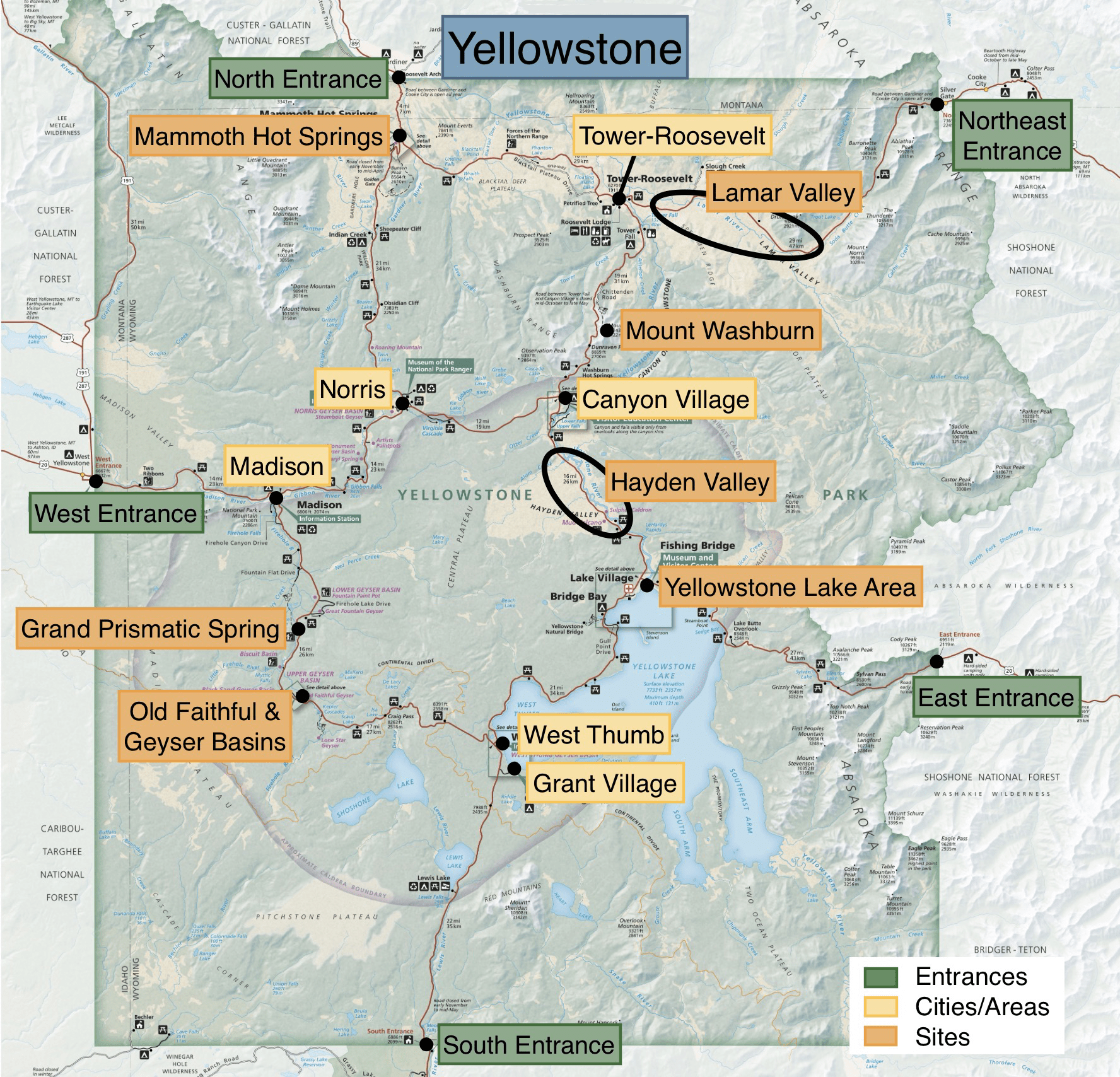 Yellowstone Map