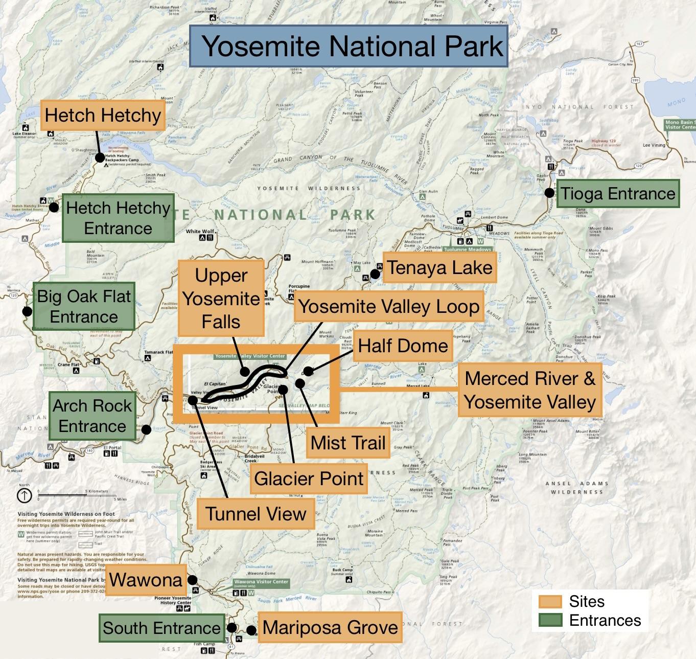 Yosemite Map