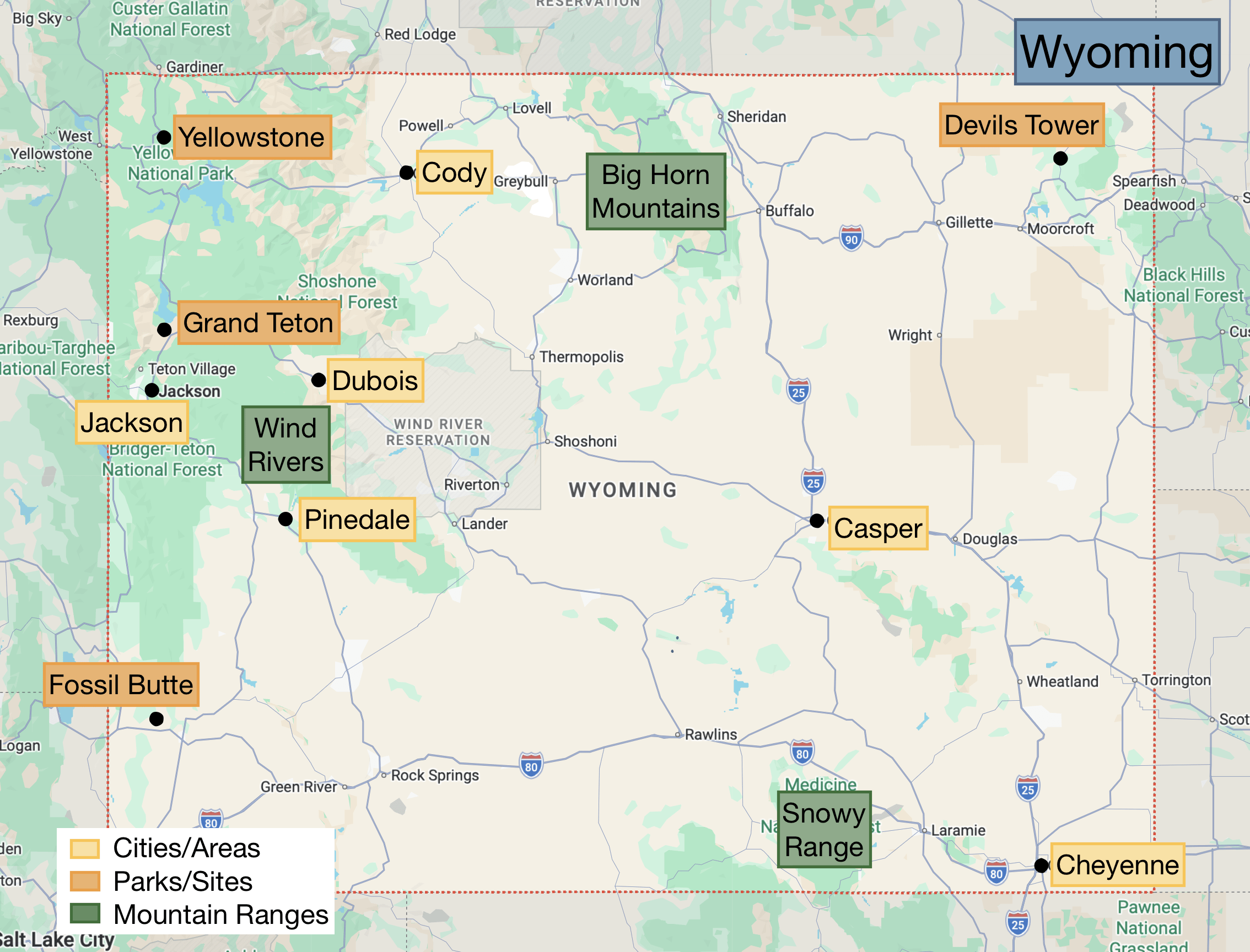 Wyoming Map