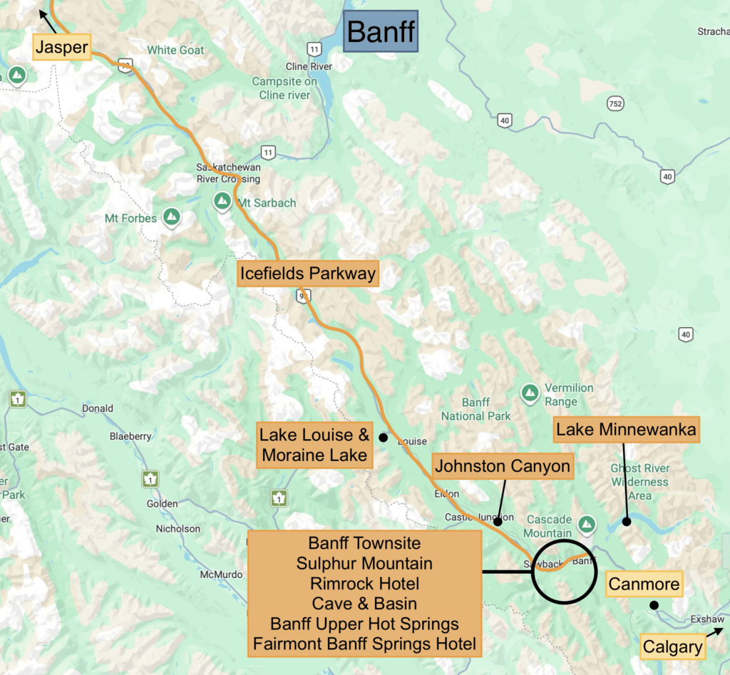 Banff Area Overview Map