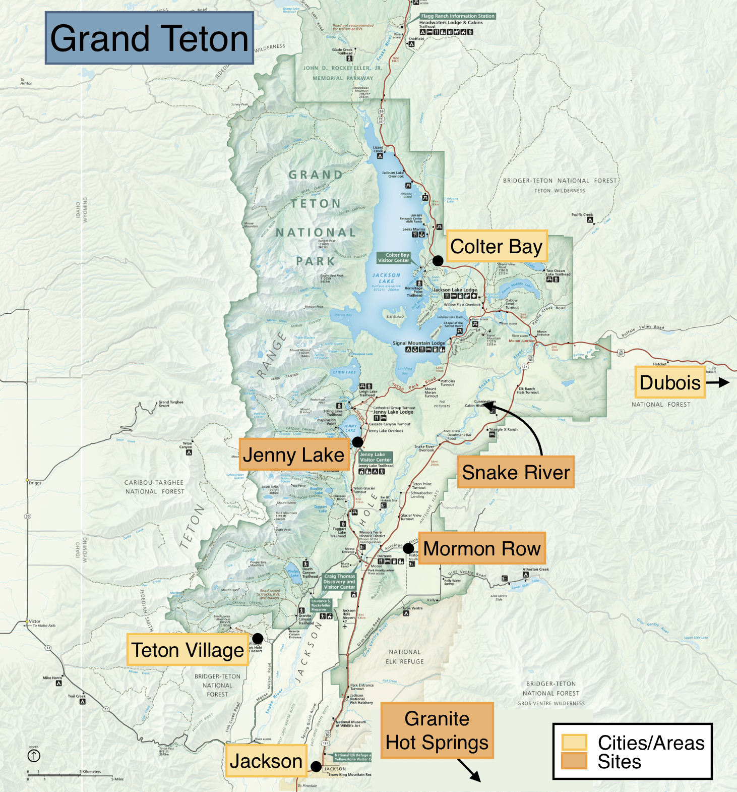 Map of Grand Teton