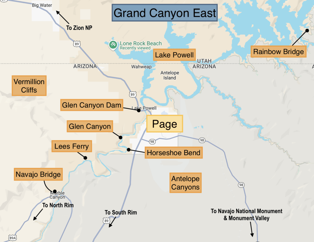 Grand Canyon East Map