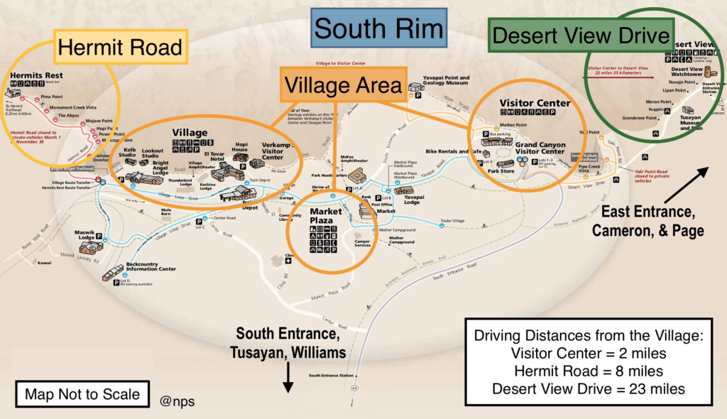 Map of South Rim