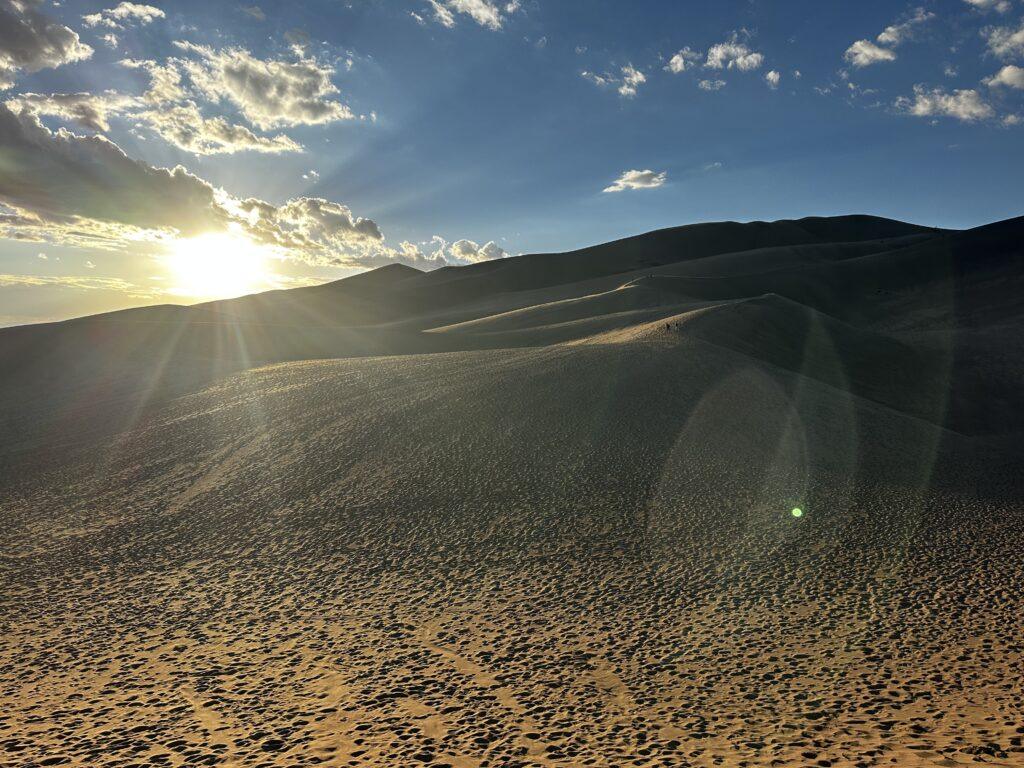 sunset in sand dunes