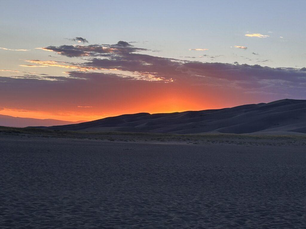 sunset at the sand dunes