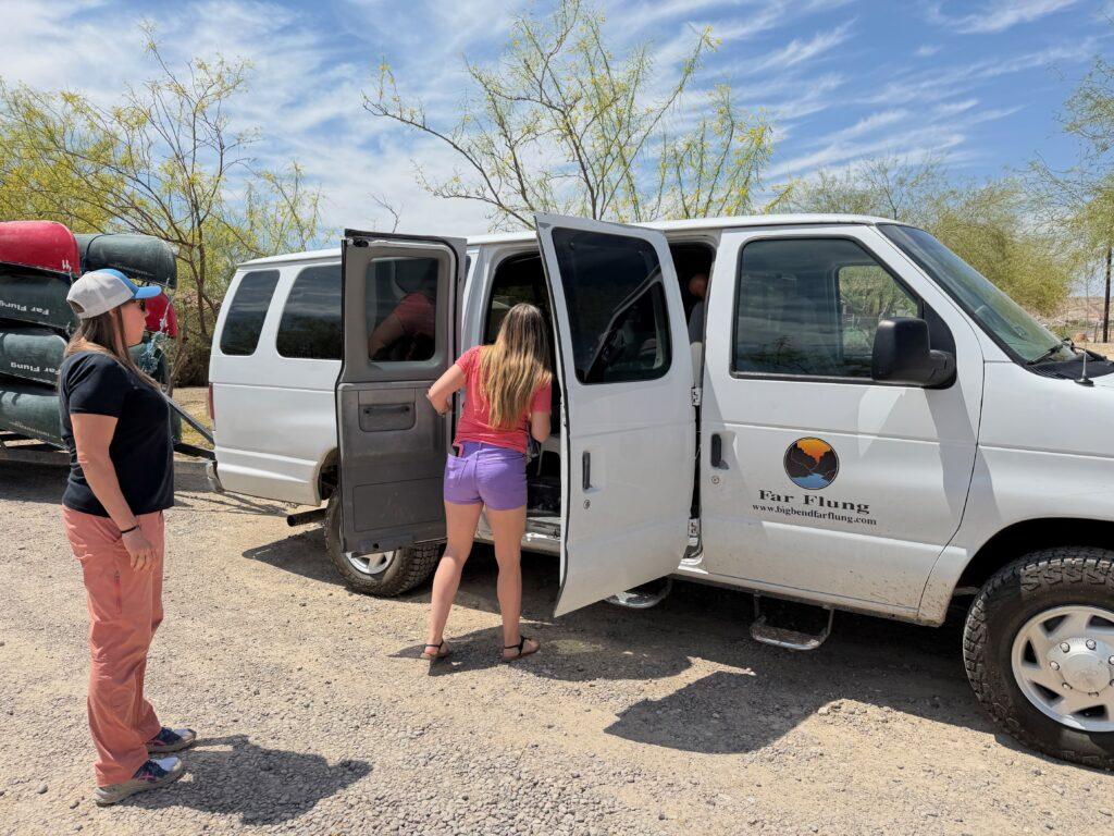 shuttle van for canoe tour