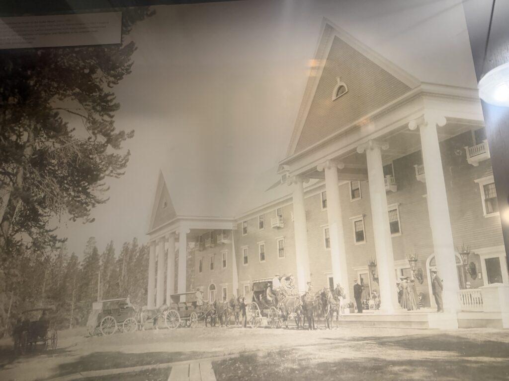 black and white photograph of The Lake Hotel in the early 1900s