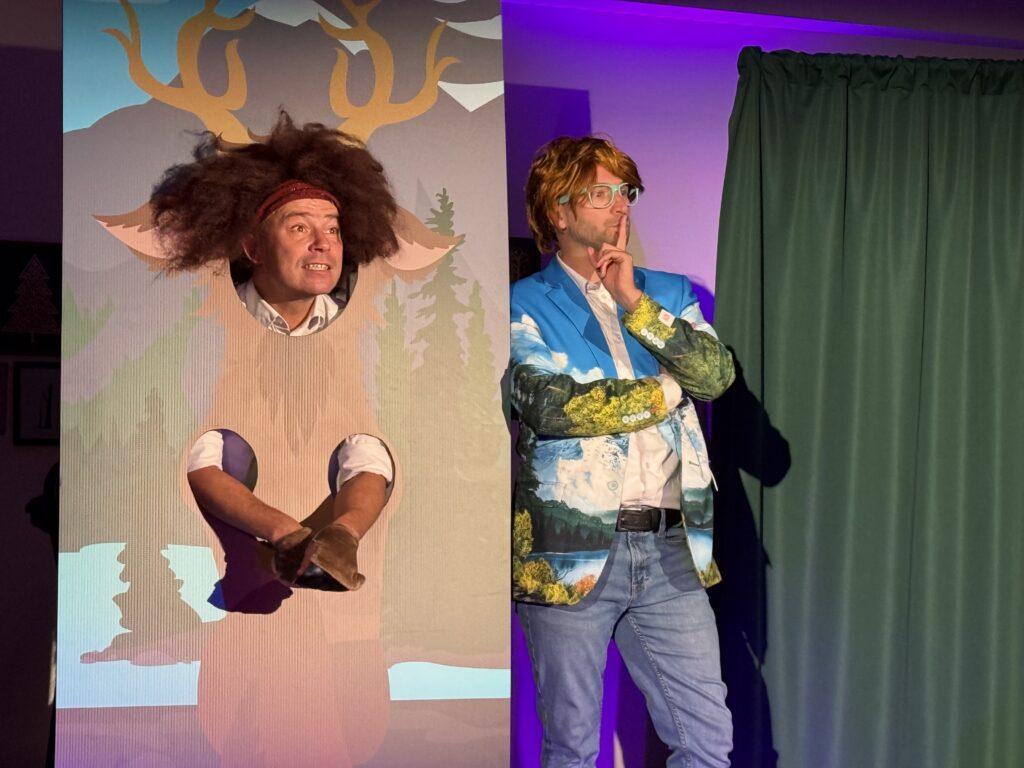 men putting on show in theater