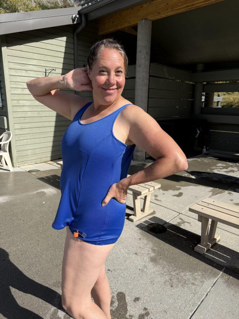 woman in old time bathing suit